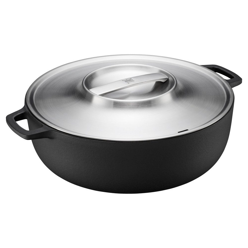 Кастрюля с крышкой чугунная Fiskars Norden Grill 6 л, 30 см (1066430)