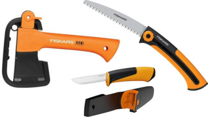 Набор Fiskars топор XXS X5+нож+пила (1057912)
