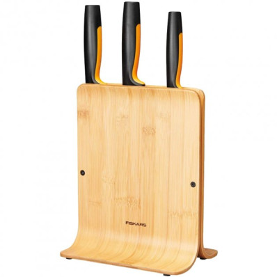 Набор ножей Fiskars Functional Form с бамбуковой подставкой 3 шт (1057553)