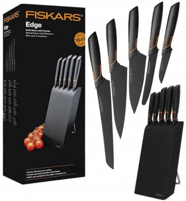 Набор ножей Fiskars Edge с подставкой, 5 шт (1003099)