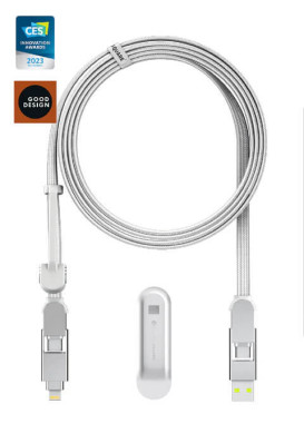 Кабель Rolling Square 6in1, inCharge XL 3 м, білий (XLL02R)
